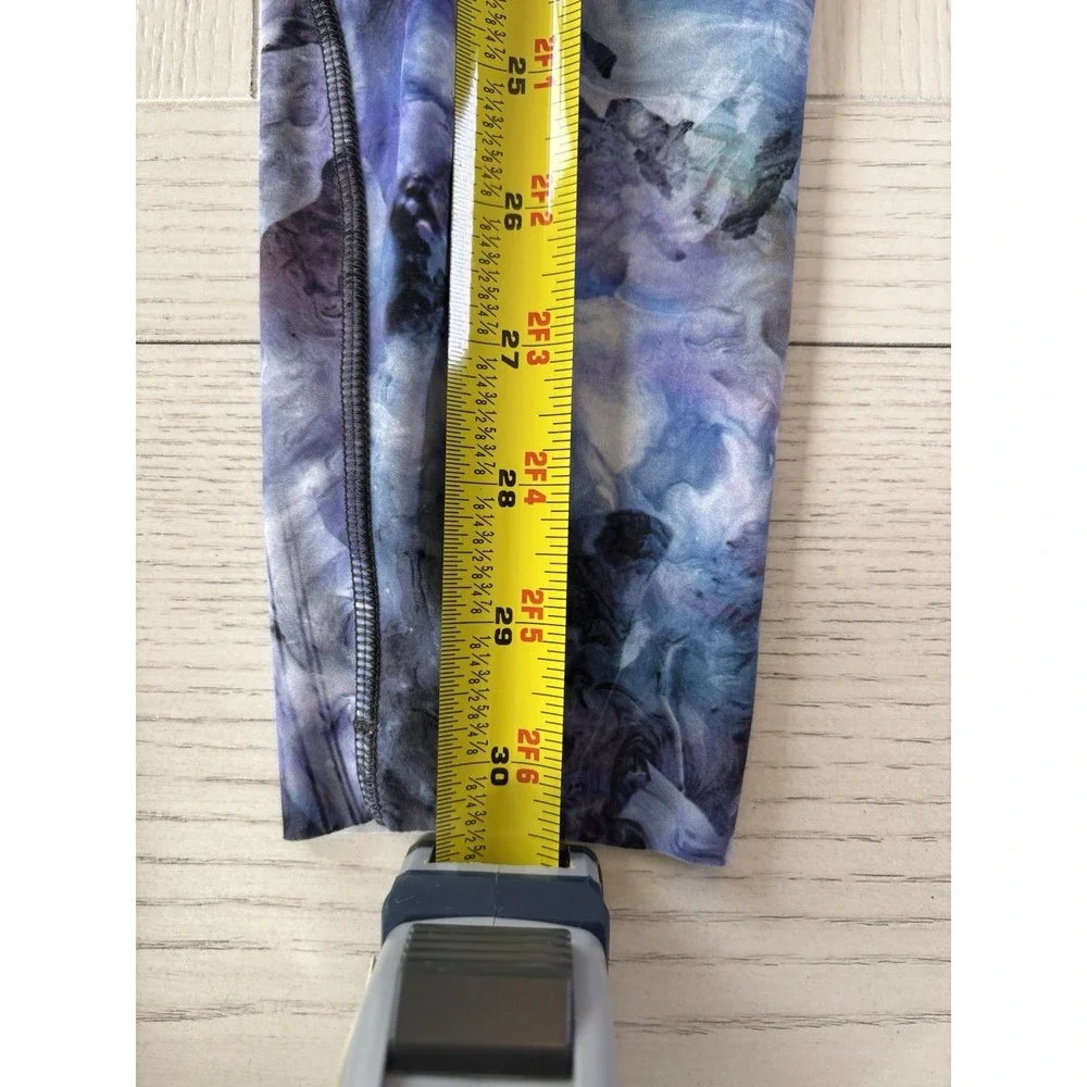Lululemon Fast and Free High-Rise Leggings Blue Purple Print Size 0 EUC 25
